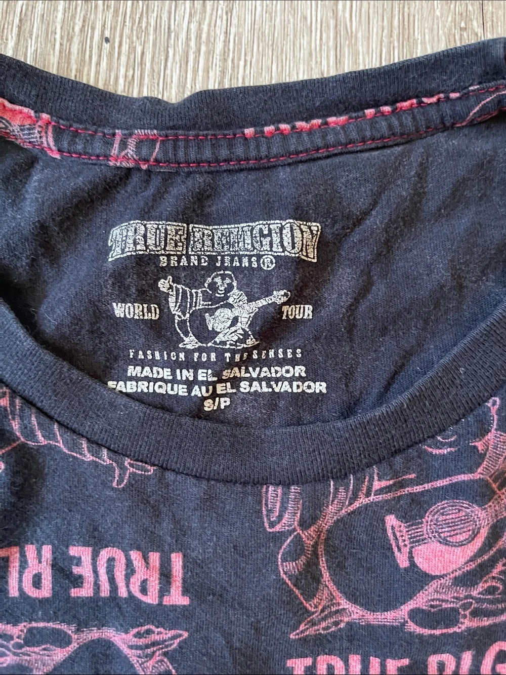 Y2k True Religion Black Tee shirt size small short sleeve top grunge